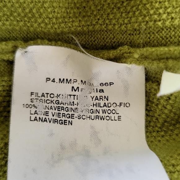 Max Mara Chartreuse Green Lightweight Wool Sweater Top Long Sleeve Size Small - Picture 12 of 14